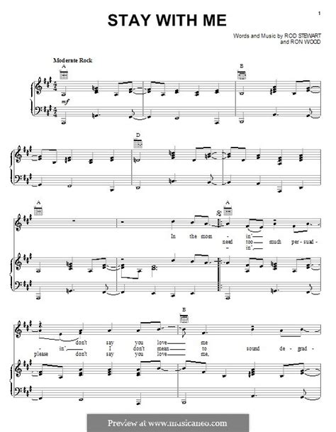 Stay With Me The Faces By R Wood Sheet Music On Musicaneo