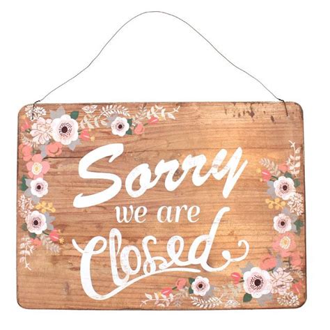 Wholesale Pretty Open And Closed Two Sided Wooden Sign Something