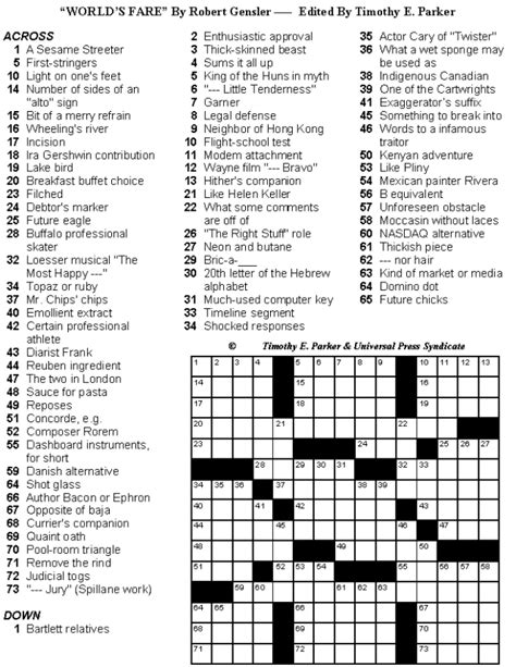 Crossword Puzzle Printable Medium