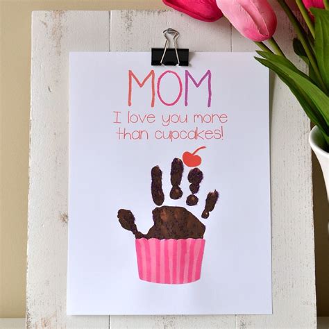 Cupcake Handprint T For Mothers Day Free Printables Mothers