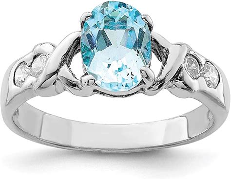 Solid 925 Sterling Silver December Simulated Birthstone Blue Simulated