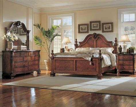 American drew cherry grove 45th anniversary mansion king bed. American Drew Wentworth Manor Mansion Bedroom Collection ...