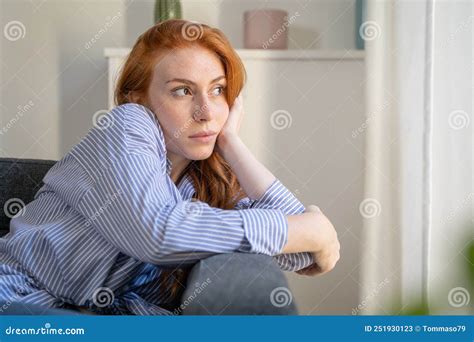 Lonely Young Woman Feeling Depressed And Negative Emotion Stock Image