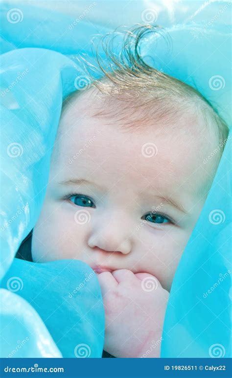 Beautiful Baby With Blue Stock Image Image Of Baby Beautiful 19826511