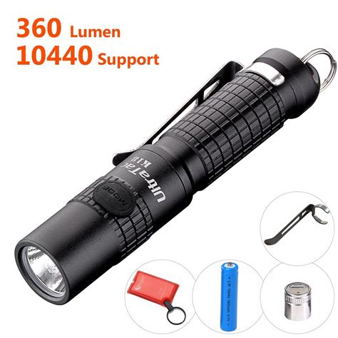 Best Small Flashlight Highest 360 Lumens Ultratac K18 Powerful Led Aaa