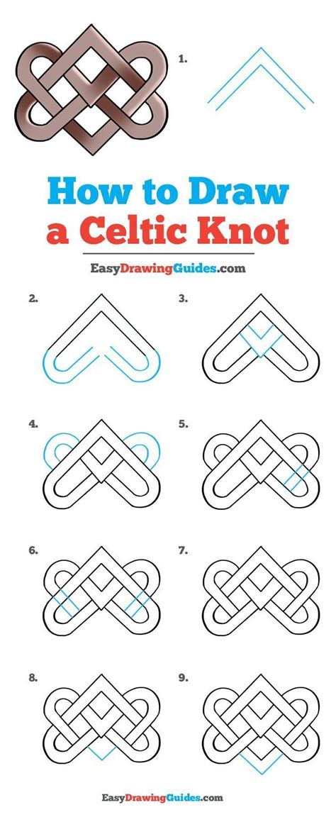Celtic Knot Drawing Page Shows How To Learn Step By Step To Draw A
