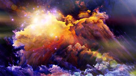 Orange Yellow And Purple Sky Painting Digital Art Abstract Space