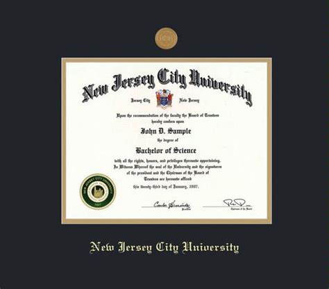 Njcu New Jersey City University Diploma Frame Degree Campus Photo