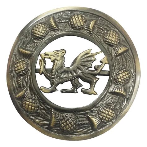 Welsh Dragon Kilt Pins And Brooches Antique Brass Highland Wears