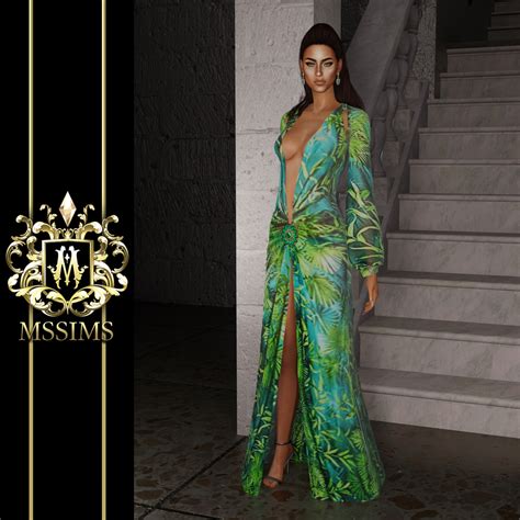Mssims Jungle Jlo Dress X Versace Mega Collaboration For The Sims
