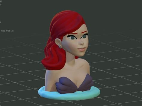 free obj file ariel the little mermaid 🧜‍♀️・3d print model to download・cults