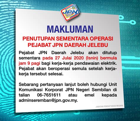 Negeri sembilan nombor telefon, nombor faks dan emel : Jabatan Pendaftaran Negara, Malaysia - Posts | Facebook