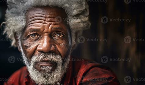 mature old black man with wise eyes and a wrinkled face with a sense of wisdom life experience