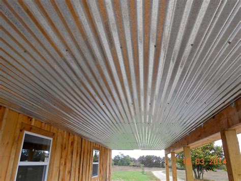 Galvanized Ceiling Under Deck Ceiling Metal Roof Rustic Porch