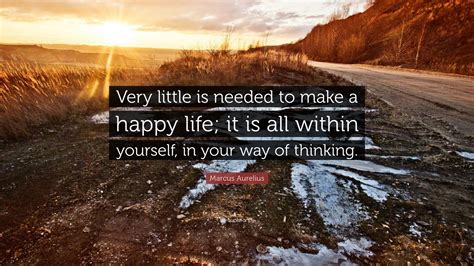 Any happiness you get you've got to make yourself. Marcus Aurelius Quote: "Very little is needed to make a ...