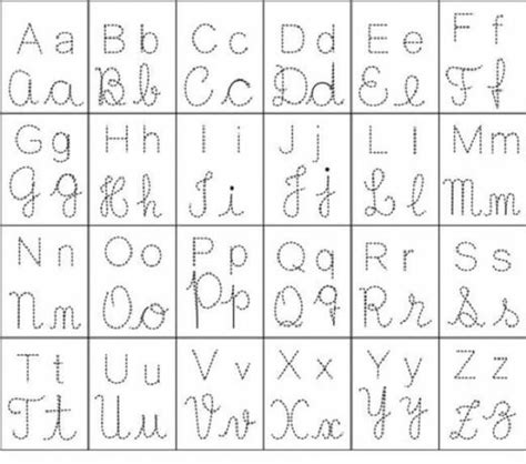 Alfabeto Pontilhado Para Imprimir → Letra Bastão E Cursiva Abecedario Letra Cursiva