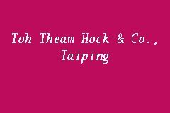 He is an average built gentleman with spectacles. Toh Theam Hock & Co., Taiping, Law firm in Taiping
