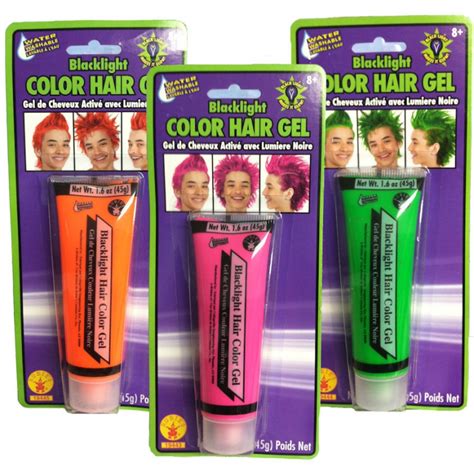 Our dye hard® hair gel will come right out as soon as you wash your hair. Blacklight Color Hair Gel