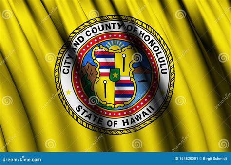 Ejemplo De La Bandera De Honolulu Que Agita Hawaii Stock De Ilustración