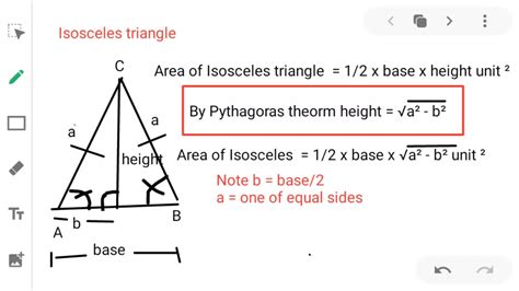 Area Of Isosceles Triangle Youtube