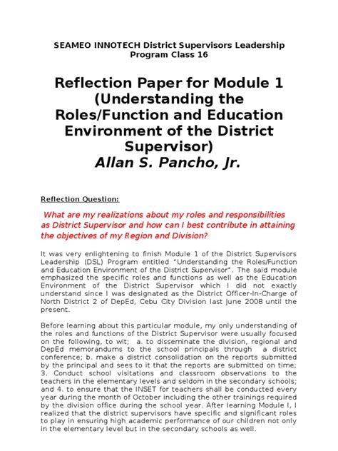 Reflection paper #2 being able to speak in public will be essential for students to success. Reflection Paper for Module 1-1 | Teachers | Curriculum ...
