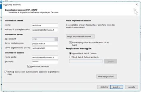 Come Configurare Mail Aruba Su Outlook Informarea