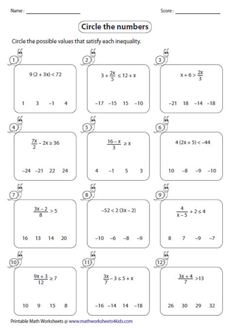 What symbol is used to represent percentage? Multi Step Inequalities worksheets