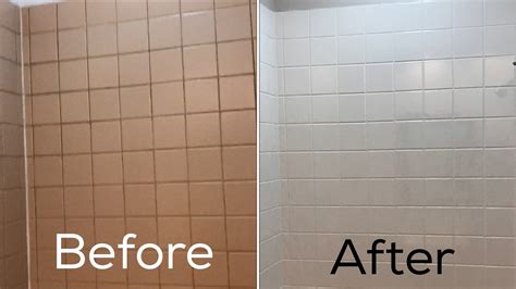 Refinishing Ceramic Tile In My Bathroom Before And After Youtube