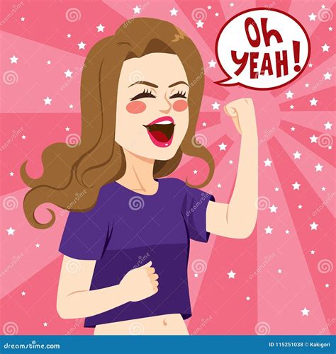 Woman Oh Yeah Text Stock Vector Illustration Of Pink 115251038