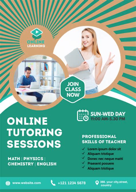 Online Course Flyer Template Postermywall