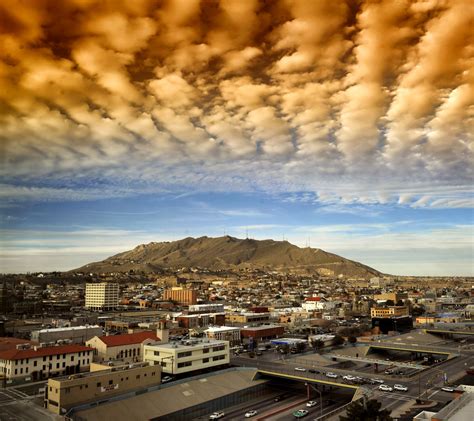 Red Clouds Above The City Of El Paso Texas Image Free Stock Photo