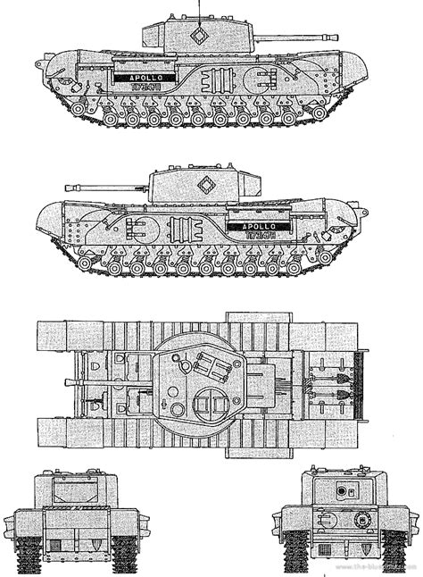 Tank Churchill Mkvii Drawings Dimensions Figures Download