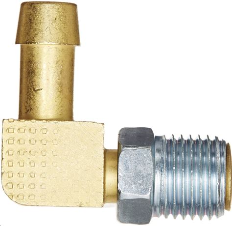 Fitting Adapter Inverted Flare To Hose Barb 90 Degree Brass