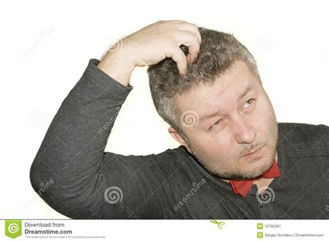 Amusing Men Is Tryin To Consider Stock Image - Image of human, isolated: 10765281