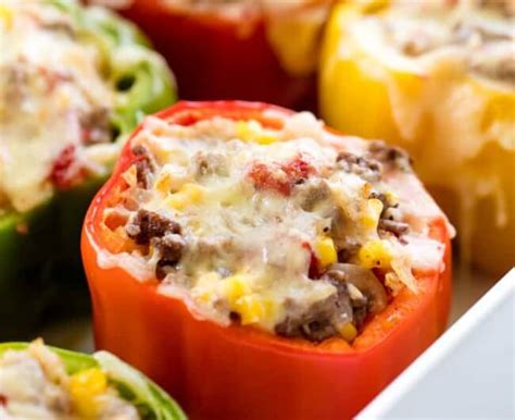 Easy Stuffed Bell Peppers Recipe With Ground Beef And Rice