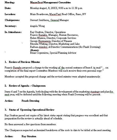 Introduction to lesson 5 minutes: Format For Minutes Of Meetings - Resume format