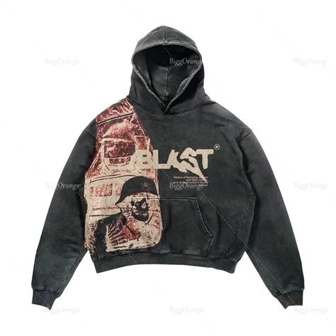 Retro Y2k Hoodie 2022 Coats Streetwear Gothic Casual Alphabet Blast