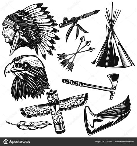 Set Indian Elements Creating Your Own Badges Logos Labels Posters