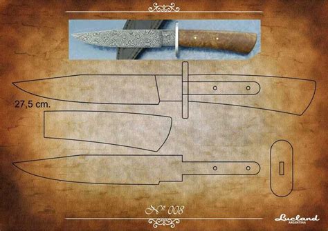 Two bypass knife templates to trace around on metal blanks. Moldes de Cuchillos | Fabricação de facas, Facas ...