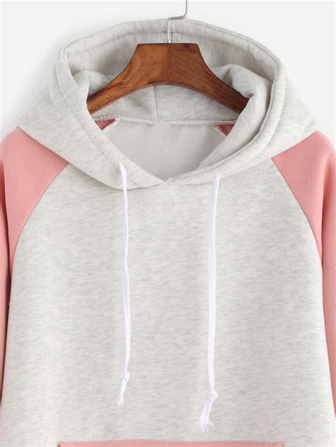 color block hooded sweatshirt shein sheinside