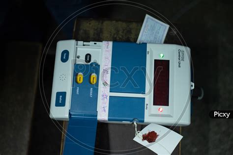 Image Of Electronic Voting Machines Evm Control Unit With Display Of Total Polled Votes