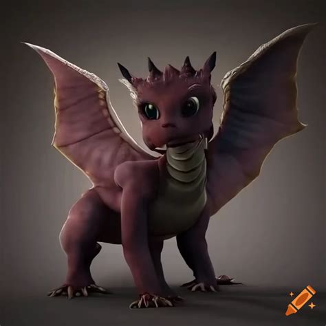 Cgi Rendering Of A Cute Baby Dragon With Wings On Craiyon