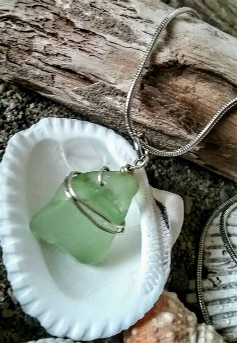 Authentic Beach Glass Jewelry Hand Wrapped With Genuine Etsy
