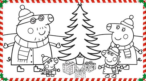 The most favorite pig of all kids is waiting for your crayons with her entire pink family: Printable Pictures Peppa Pig Christmas Coloring Pages ...