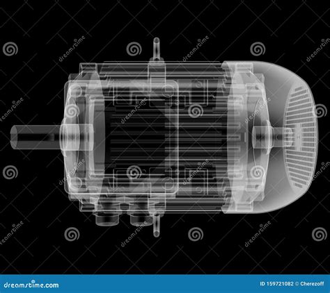 Electric Motor X Ray Style Stock Illustration Illustration Of Nuts