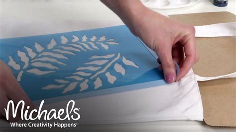 Stenciling On Fabric Crafting Quick Tips Michaels Stencil Fabric