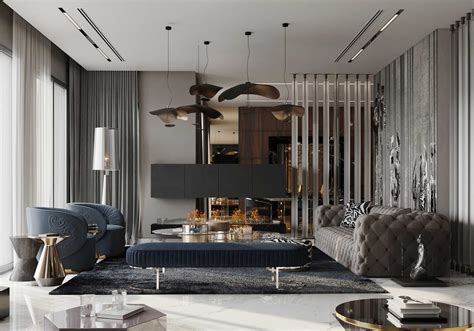 Monochromatic Grey Modern Living Room Decor With Restoration Hardware