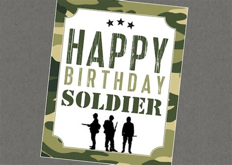 Instant Download 8x10 Birthday Sign To Frame Army Soldier