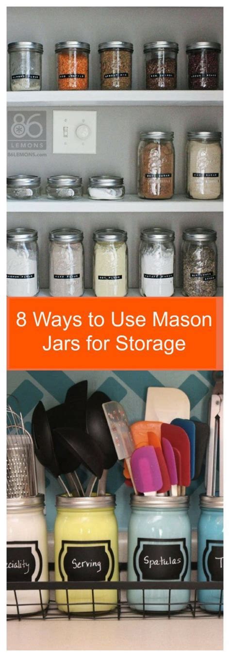 8 Ways To Use Mason Jars For Storage Mason Jar Storage Apartment