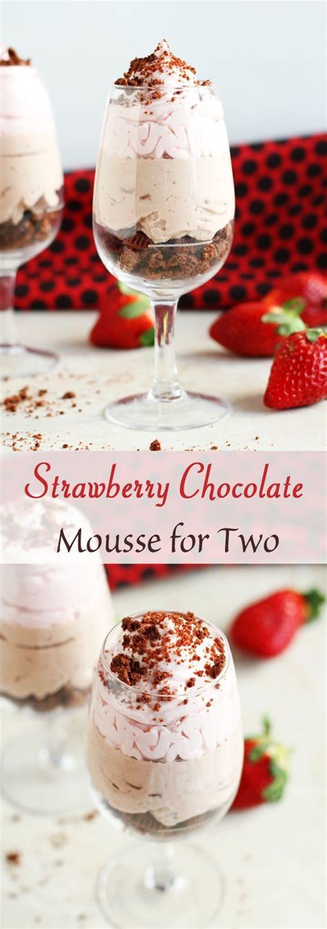 Chocolate Strawberry Mousse For Two Recipe Via Ilonas Passion Simple Chocolate And Strawberry